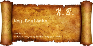 Ney Boglárka névjegykártya